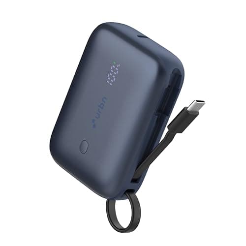 URBN 10000 mAh 35W Super Fast Charging Power Bank with Built-in USB-C Cable| Triple Output | Two Way Fast Charge | Made in India | for MacBook Air, iPhone, Android & More (Blue)