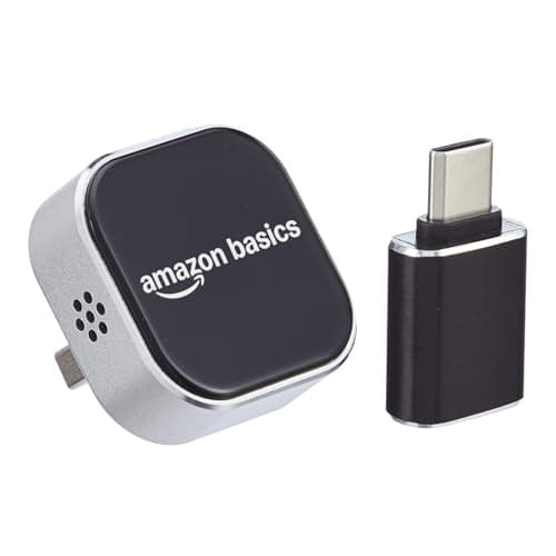 Amazon Basics 2-in-1 Wireless CarPlay & Android Auto Adapter,Convert Wired to Wireless CarPlay Adapter,No Delay and Stable Control Mini Size, Bluetooth Connectivity