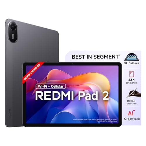 Redmi Pad 2, 11-inch (27.94 CM), LCD Display - 2.5K Sharp & Clear, 4GB RAM, 128GB ROM, Wi-Fi + Cellular (4G), Quad Speakers, Dolby Atmos, Graphite Grey, AI Enabled