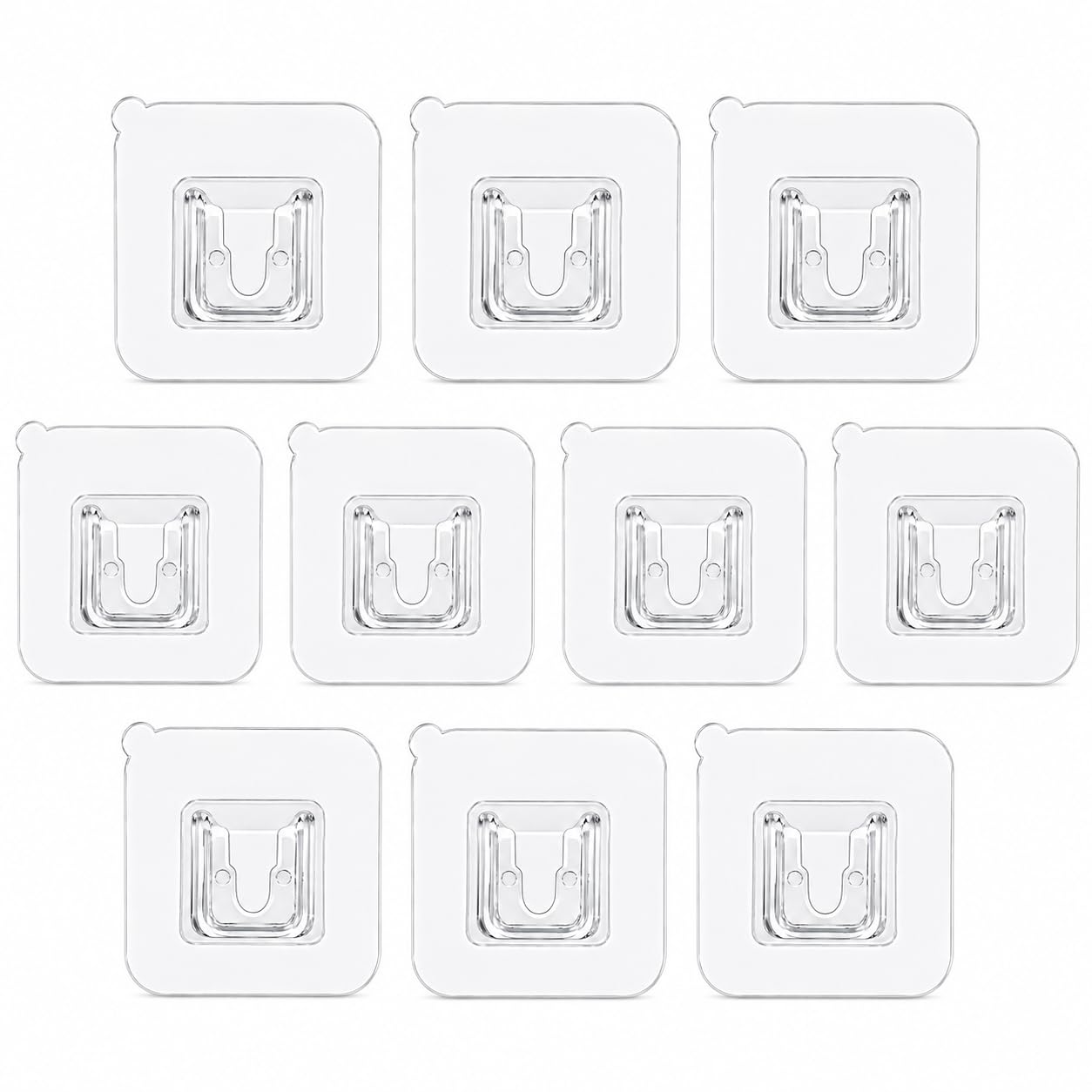 Hooks for Wall without Drilling, Heavy Duty Strong Nail Free, Adhesive Stronger Plastic Wall Hooks Hangers for Hanging Robe, Coat, Towel, Keys, Bags, Lights, Calendars (FEMALE Hook- Pack of 10)